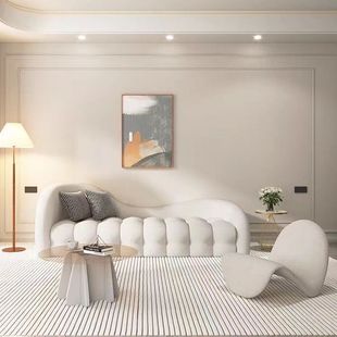 Household Cream Style Special-Shaped Sofa Small Apartment Living Room B&B Beauty Salon Clothing Store Reception Simple Style Sofa