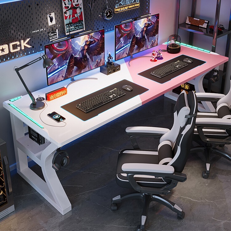 Double Computer Desk Desktop Home Simple Student Desk Bedroom E-Sports Table Rectangular Office Desk Workbench