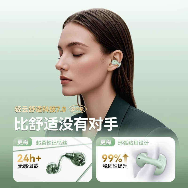 クロスボーダー Bluetooth ヘッドセット 2025 新しい空気骨伝導非インイヤークリップタイプ耳掛け超長バッテリー寿命ワイヤレススポーツ|undefined