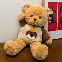 卡通小熊可乐毛绒玩具小狗狗毛衣泰迪熊儿童生日礼物家居摆件批发