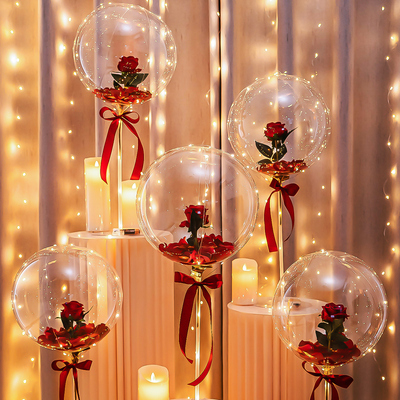 网红波波球透明发光气球装饰浪漫生日场景布置告白女生情人节花束|ru