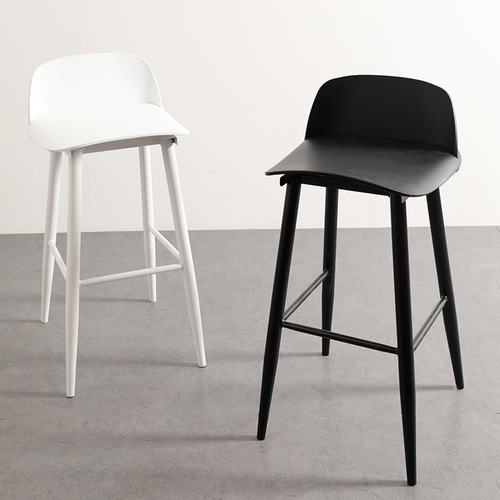Nordic bar chair home modern simple high chair acrylic backrest internet celebrity milk tea shop cafe bar chair