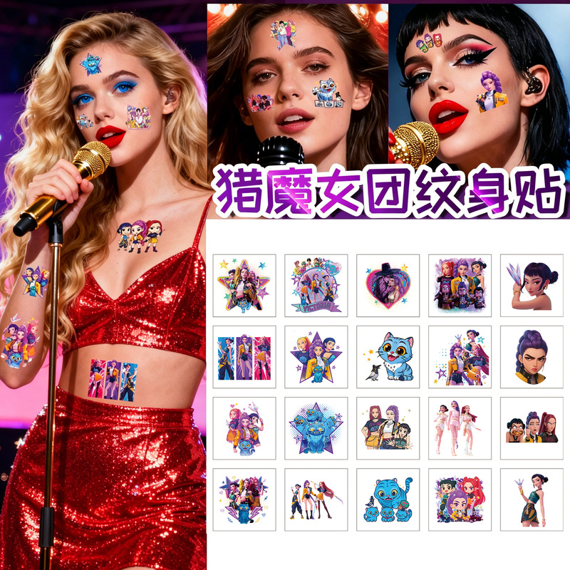 Hunting Witch Girl Group Tattoo Stickers 20 Sheets 40 Sheets Cartoon Kpop Halloween Cute Cartoon Anime Temporary Tattoo Stickers Hunting Witch Girl Group Tattoo Stickers 20 Sheets 40 Sheets Cartoon Kpop Halloween Cute Cartoon Anime Temporary Tattoo Stickers
