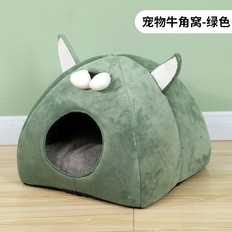 圣诞树猫窝冬季保暖宠物窝泰迪狗窝蝴蝶结蒙古包猫床安全感窝垫子|undefined