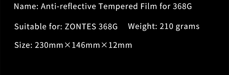 Zontes 368g 368E/K/D/M 150X175V Scooter Dashboard Screen Tempered Film