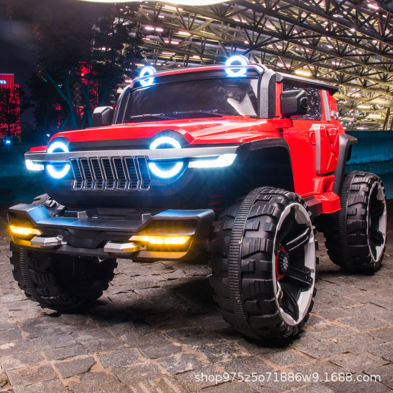 Coche eléctrico para niños puede sentarse doble coche de juguete de control remoto para bebés vehículo todoterreno de control remoto de cuatro ruedas Coche eléctrico para niños