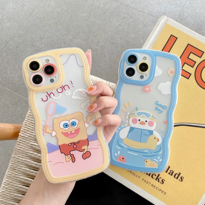 Подходящий чехол для oppoa2pro cartoon wave мобильного телефона reno12 прозрачный окрашенный силиконовый чехол a1 летняя свежесть