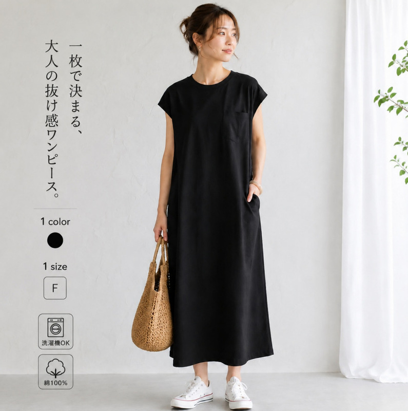 26 Years of Cross-Border Japanese-Style New Summer Dresses with Side Slits, Chest Patch Pockets, Mid-Length Sleeveless Over-The-Knee Dresses 26 Years of Cross-Border Japanese-Style New Summer Dresses with Side Slits, Chest Patch Pockets, Mid-Length Sleeveless Over-The-Knee Dresses