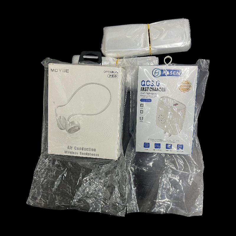 pof Heat Shrinkable bag data cable MAX Bluetooth headset watch box outer packaging box charging treasure plastic bag