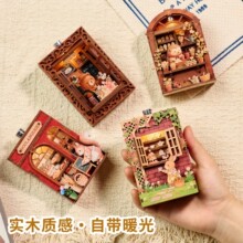 ����Ʒ��΢���ֽ��ֹ�ƴװ����ľ�ʱ�����3D����ƴ���ľģ�Ͱڼ�