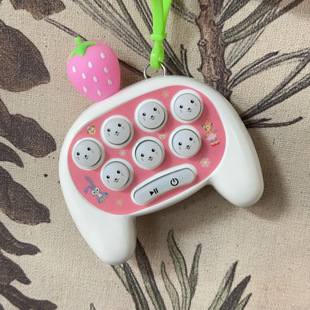 Handheld Handheld Game Console Cartoon Handle Whack-a-mole Digital Luminous Toy Small Pendant Keychain Wholesale Cross-border