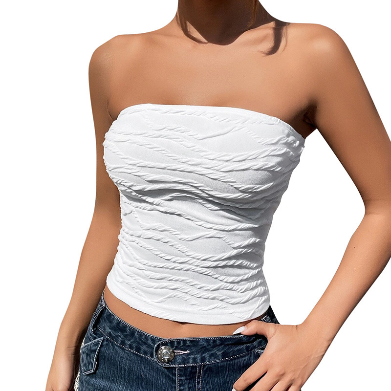 70g Weight Spandex, Polyester Fabric Type Short Top Length Bandeau Tops Type Holiday, Daily Occasion Strapless Neckline Skinny Fit Type Stripe Pattern Summer Season Women's Gender Elegant, Sexy Style Wholesale Women's Spandex Polyester Elegant Sexy Stripe Tank Tops 12