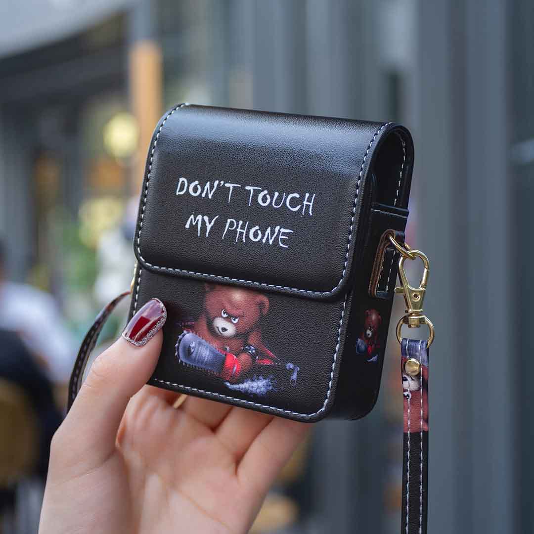 适用三星ZFlip6摩托Razr60华为Pocket2彩绘皮套V Flip2斜挎手机包