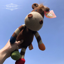 创意织针毛线材质可爱兔子毛绒玩具玩偶布娃娃儿童生日礼物送女孩