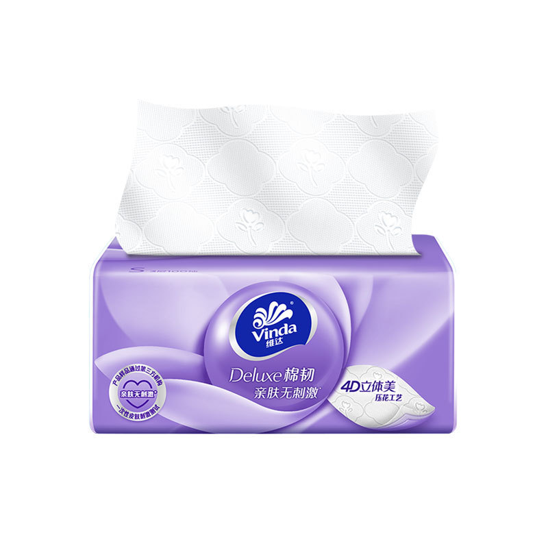 Vinda ティッシュペーパー綿強力立体美 3 層 M サイズワイド 100 ティッシュ家庭用トイレットペーパーナプキンフェイシャルティッシュ卸売|undefined