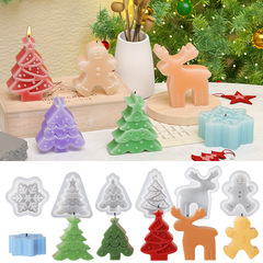 Diy滴ゴム樹脂クリスマスツリー雪雪だるまヘラジカ置物クリスマス系石膏ろうそくシリコン金型