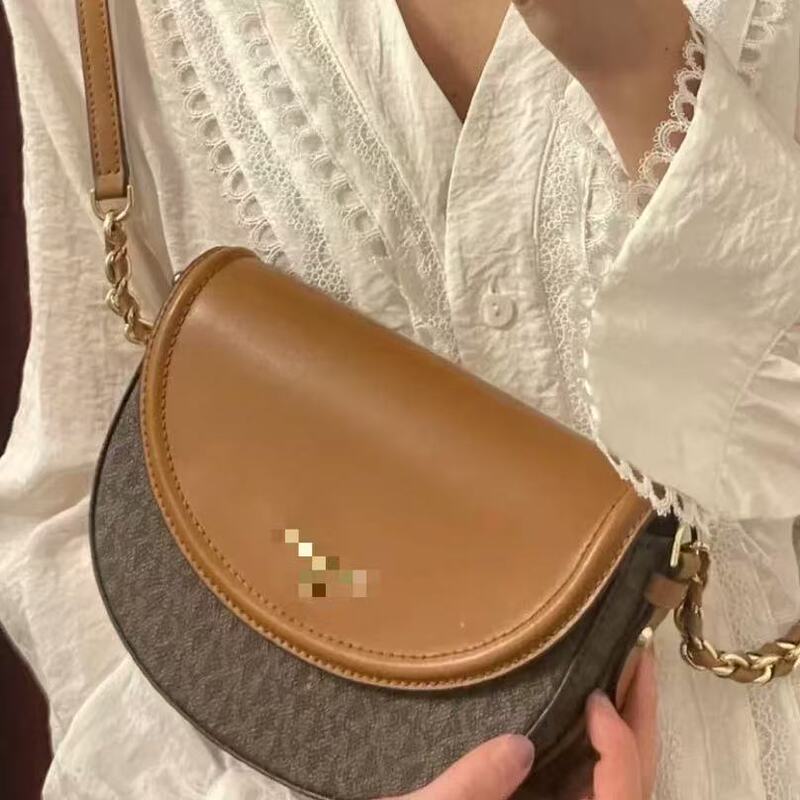 New Mk Women's Bag Jet Set Saddle Bag Genuine Leather Shoulder Crossbody Bag Summer All-match for Girlfriend