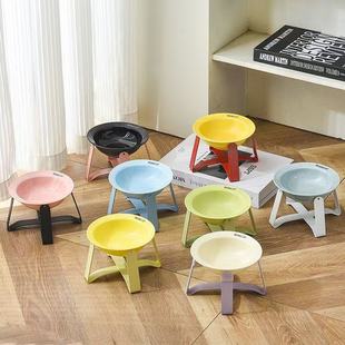 Cat and Dog Ceramic Iron Frame Ufo Bowl with Elevated Legs to Protect Cervical Spine, Cat Food Bowl, Cat Food Basin, Cat Water Bowl, Anti-Tip Cat Basin