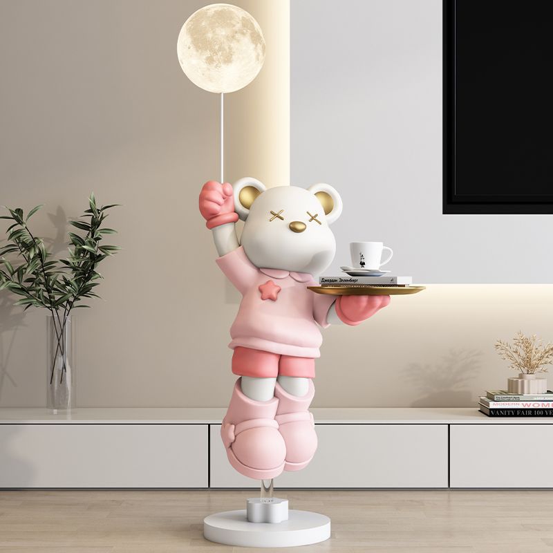 가벼운 럭셔리 폭력 곰 거실 장식품 바닥 램프 입구 TV 캐비닛 소파 사이드 장식 홈 액세서리 생일 집들이