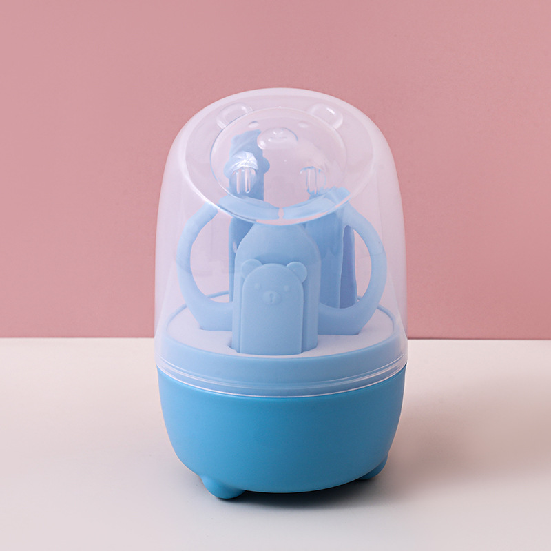 Set de Cortaúñas para Bebé de Plástico y Acero Inoxidable para Cuidado Infantil
