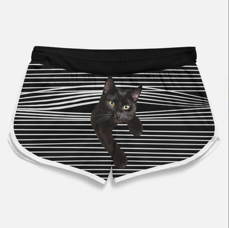 Women's Digital Print Swim Shorts - Comfortable Swimwear for All-Day Wear - Picture 2 of 2