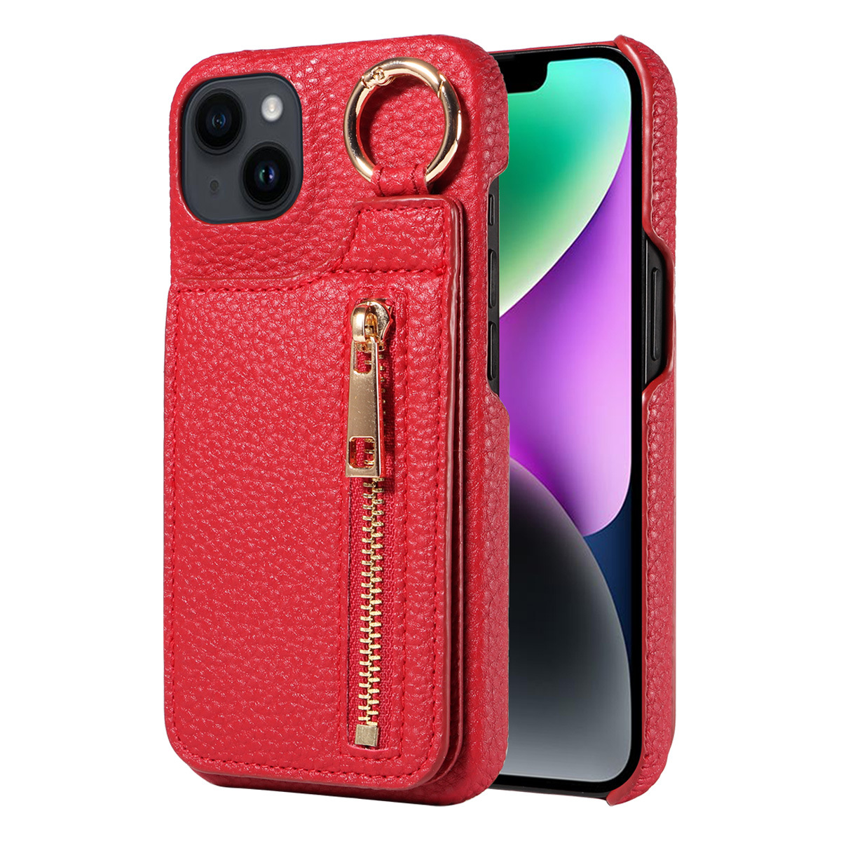 Suitable for 13 with full zipper card insertion, iPhone 14 phone case_voghion.com