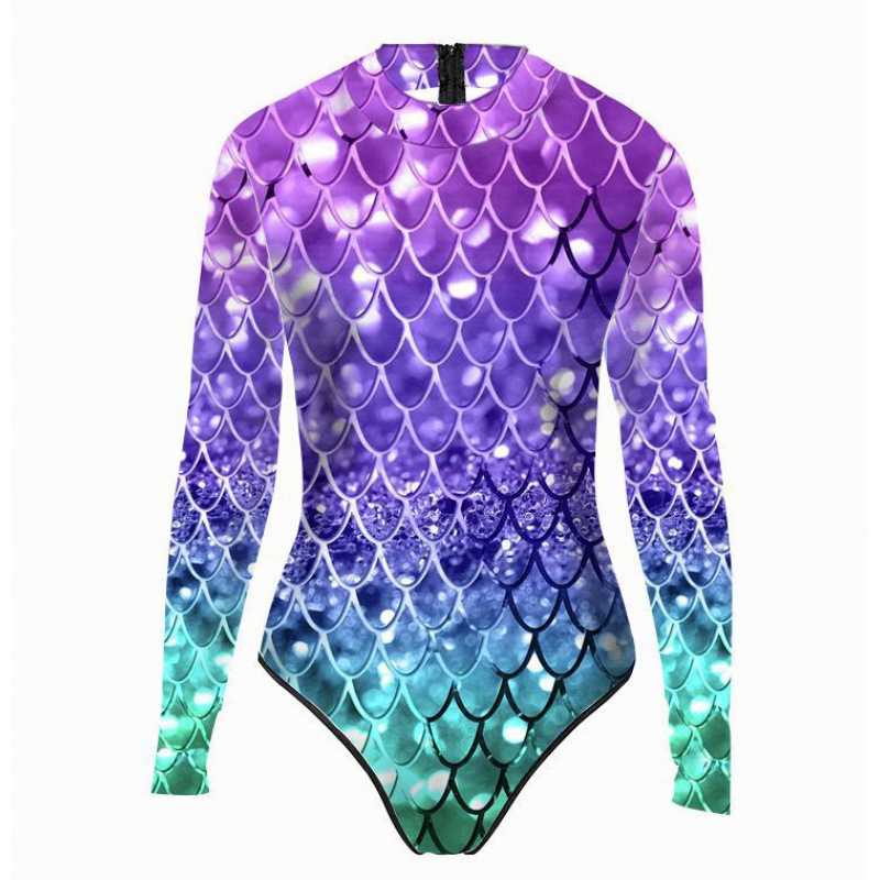 퍼플그린 긴팔원피스슈트-S