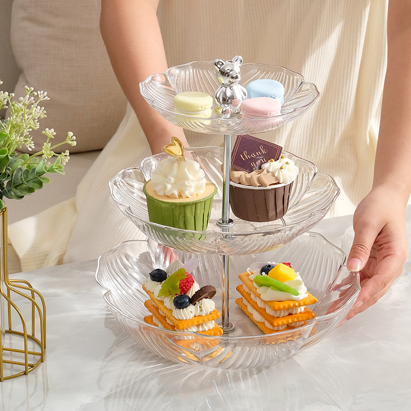 Nuevo plato de frutas de lujo ligero sala de estar casero plato de dulces de plástico bandeja de pastel en línea bocadillos de alta calidad estante de decoración