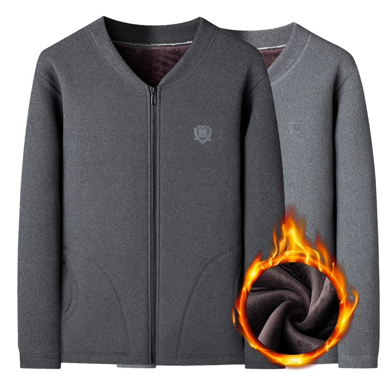 Среднего и пожилого возраста термобелье мужское бархат толстый папа кардиган нижний рубашка маленький хлопковый человек зимний кардиган куртка