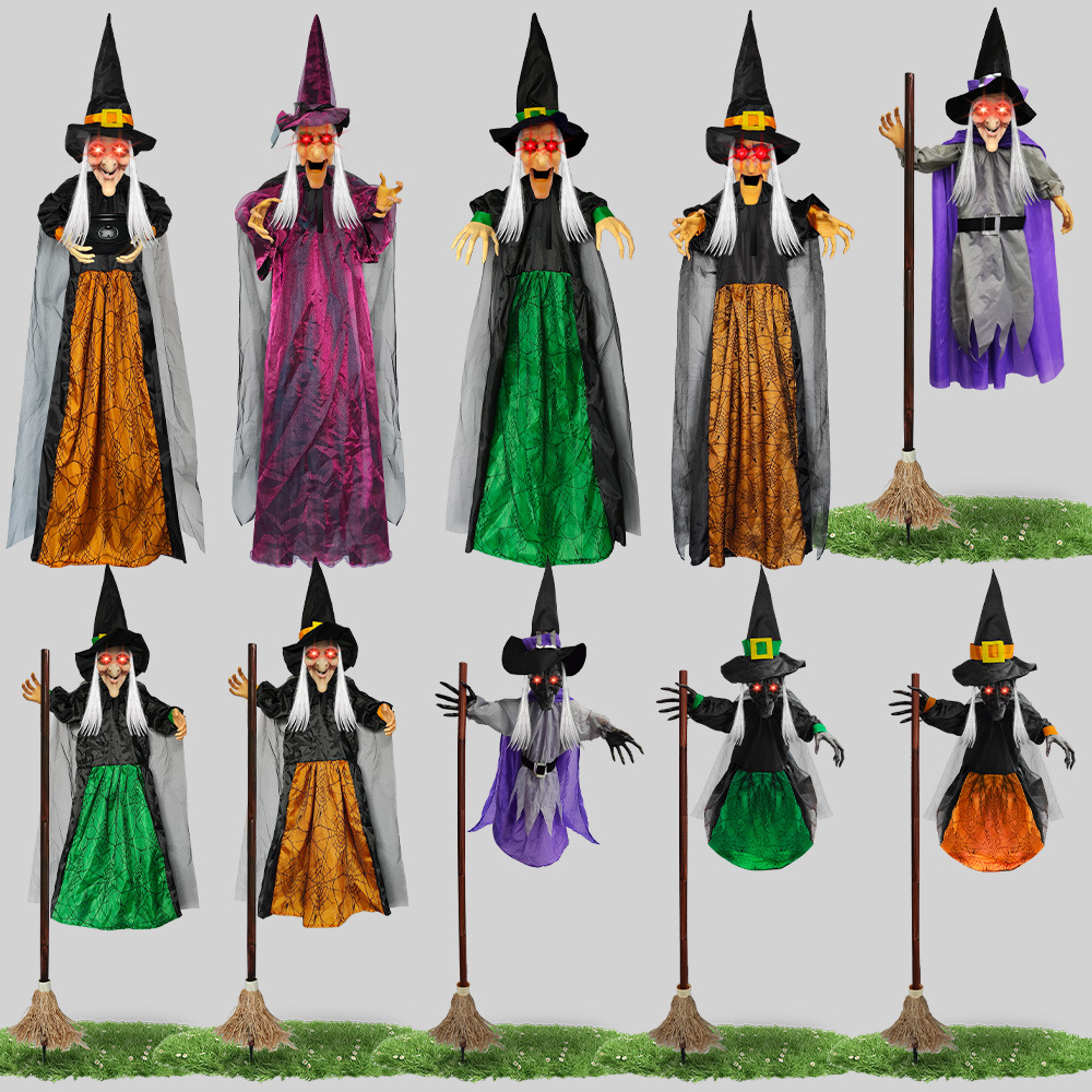 Muñeca Fantasma Colgante con Voz Activada, Brillante y que Grita, para Decoración de Halloween, Casa Embrujada, Escape Room, Serie Bruja