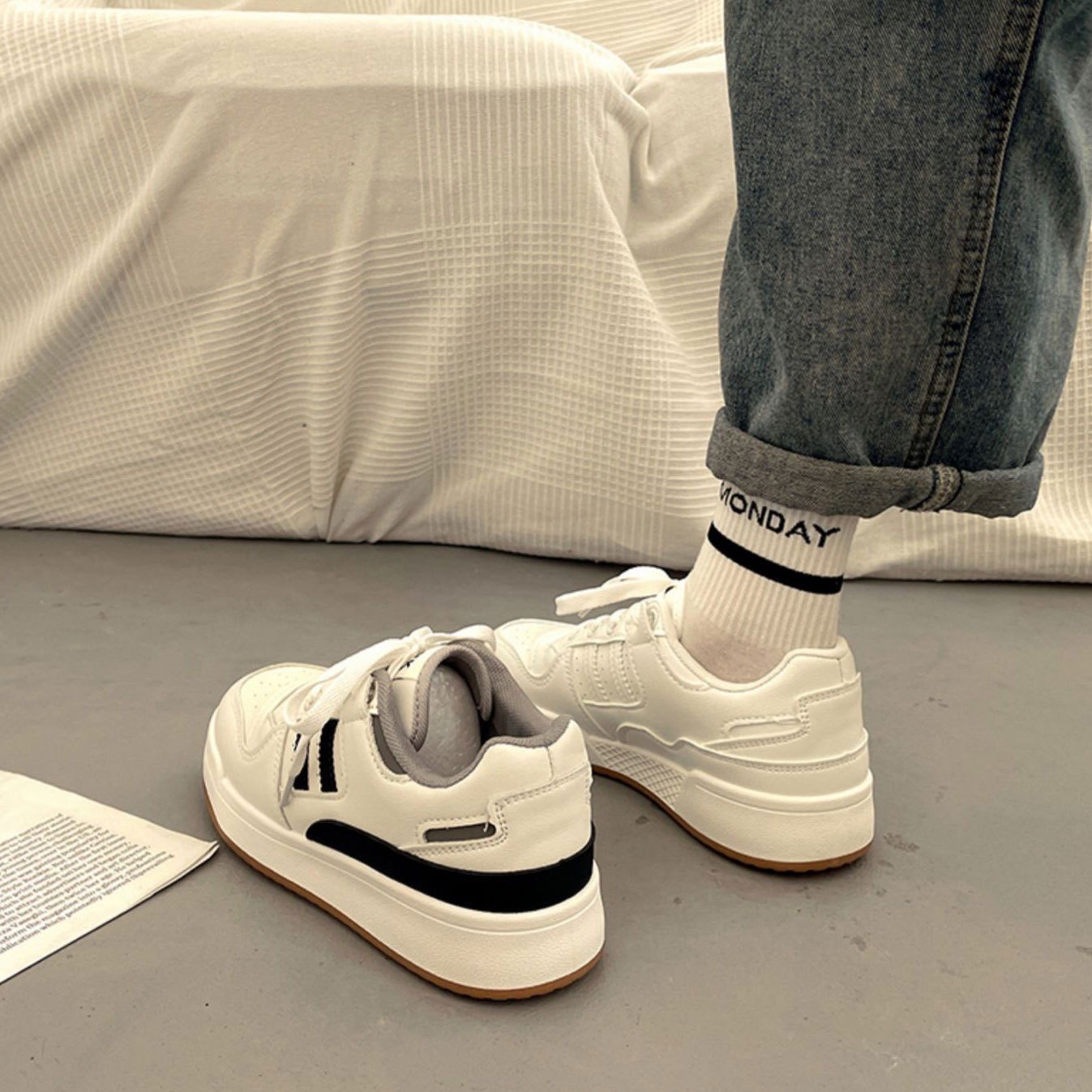 Męskie buty tenisowe Buty do koszykówki Buty skórzane Trampki Siatka Lekkie Obuwie amortyzujące_voghion.com