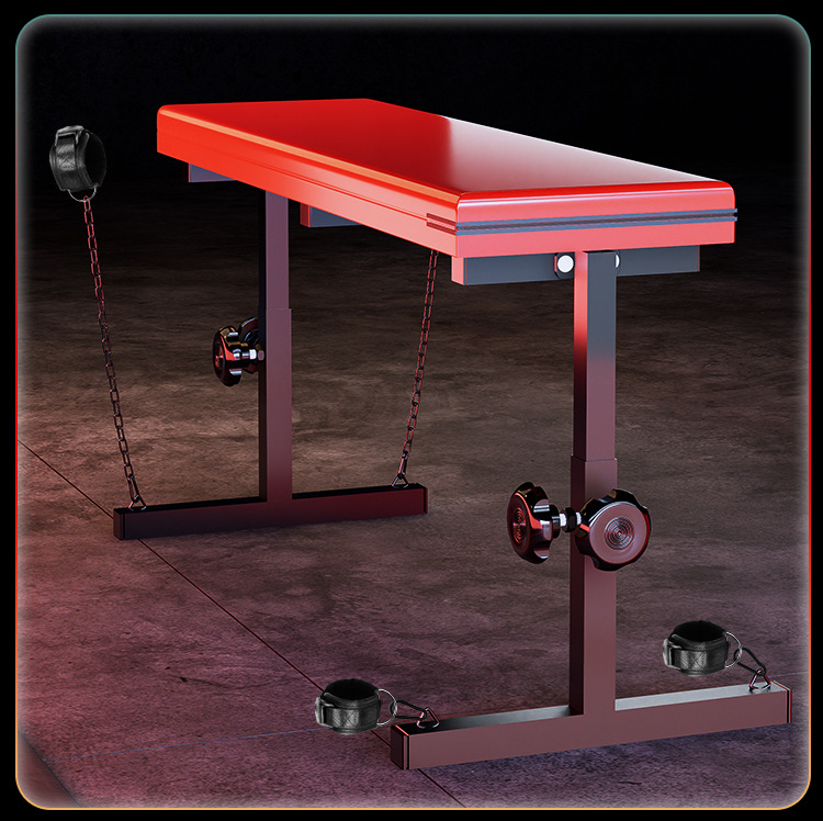 Jiuai SM Wooden Horse Stool with Hand and Foot Cuffs, Metal Bondage Restraint Set for Couples — detail image 17