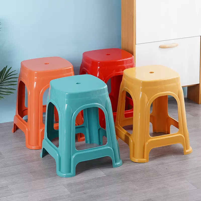 家用加厚塑料凳子成人方凳大排档高凳户外塑料椅子熟胶凳子餐桌凳