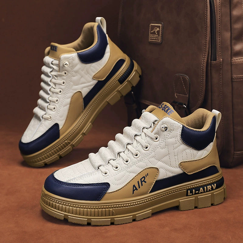 Мужские кроссовки 2025: Новинка осени, универсальные повседневные рабочие слипоны, спортивные, на толстой подошве, увеличивающие рост, белые, трендовые