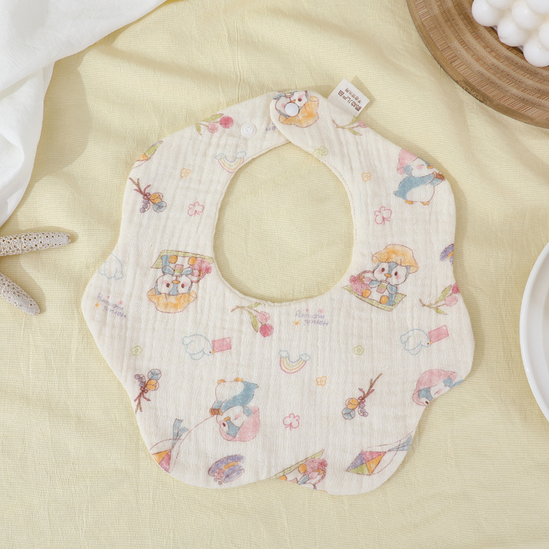 Babero para bebés todos los días Toalla de saliva transpirable de gasa de algodón de seis capas Bebé recién nacido Un babero de pétalos para hombres y mujeres