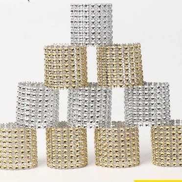 Трансграничные горячие продажи в европейском стиле вырезает 8 рядов сетчатых бриллиантов салфетки застежки в отеле