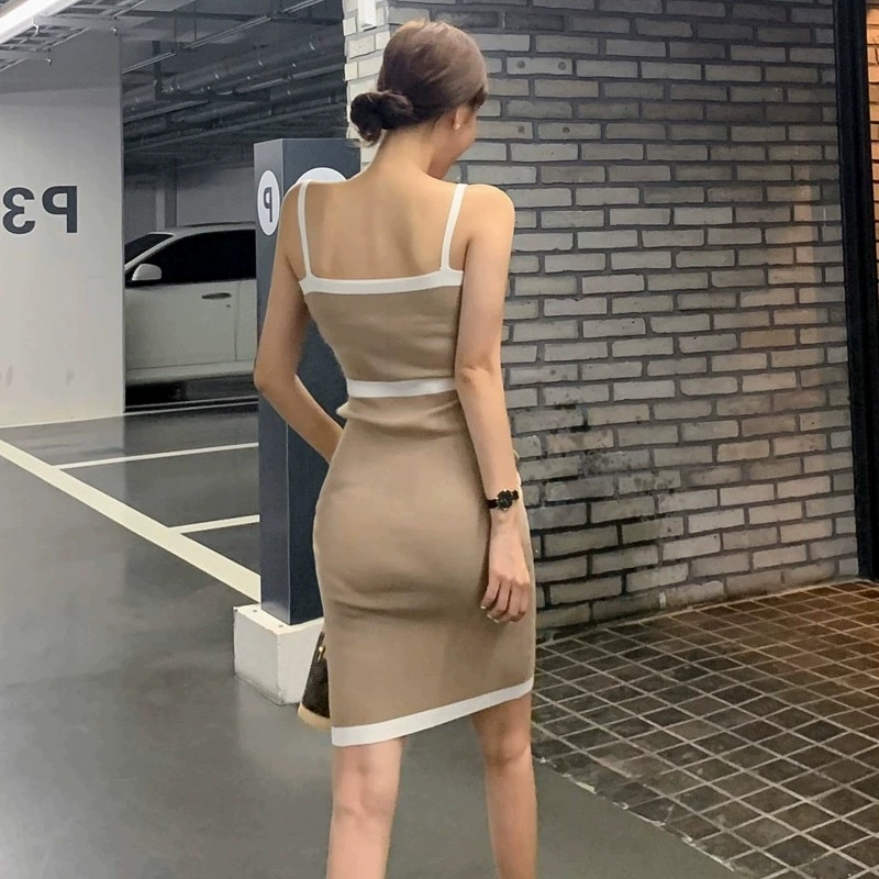 2025 новый стиль подвязки сексуальное платье с открытой спиной и металлическими пуговицами облегающее платье