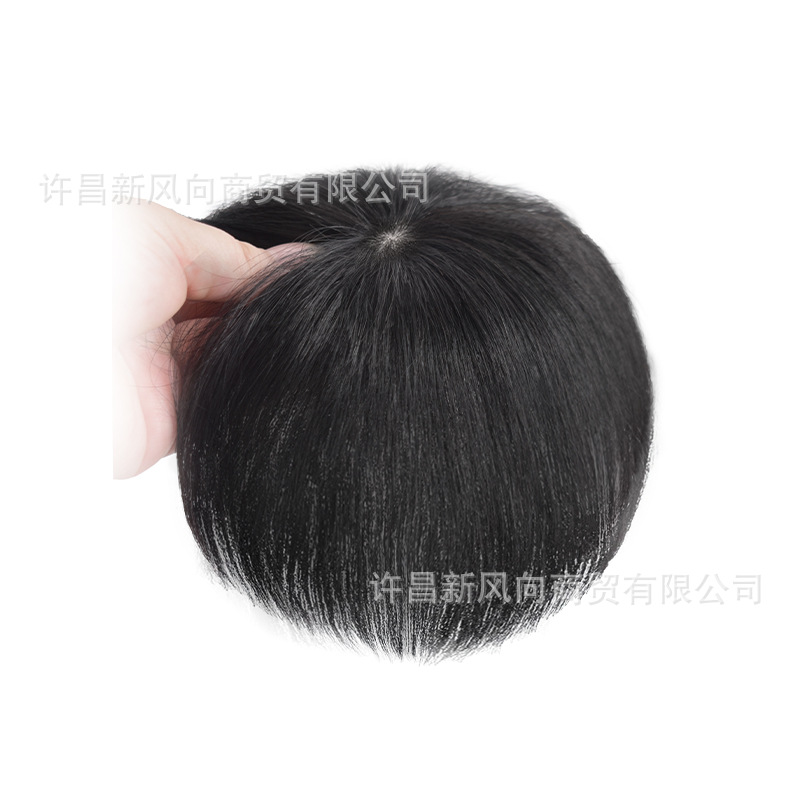 Pelo real completo cabeza parcial peluca pieza cabeza giro pelo parche ligero mini una pieza cubierta pelo blanco pelo parche