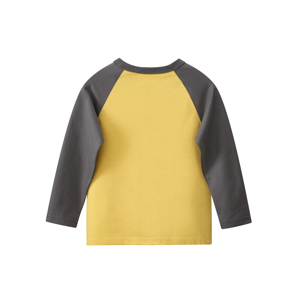 27kids ropa para niños transfronterizos raglán para niños camiseta de manga larga de dibujos animados temporada coreana nueva ropa para bebés camisa de fondo algodón