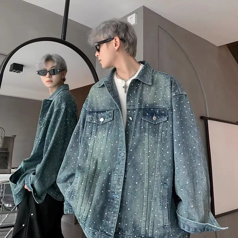 2025 Spring and Autumn Trendy Personalized Starry Denim Jacket Unisex Fashion Patchwork Jacket Set 2025 Spring and Autumn Trendy Personalized Starry Denim Jacket Unisex Fashion Patchwork Jacket Set