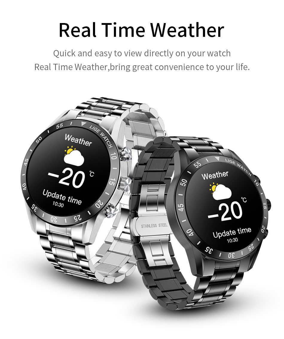 LIGE/Smart wasserdichte Uhr, automatische Herzfrequenz-Schlafüberwachung, multifunktionale Fernbedienung, Fotografie, große Reichweite_voghion.com