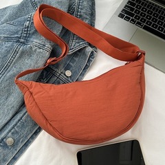 小眾設計餃子包新款潮水洗布褶皺包韓版高級純色斜挎包單肩女包包