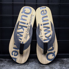 Men's Slippers with Summer Human Word Trendy Korean Style Personality Outdoor Anti-Slip 2024 New Men's Outwear Toe Slippers