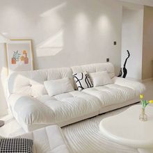 奶油风布艺沙发客厅小户型简约现代轻奢科技布艺家用直排云朵沙发