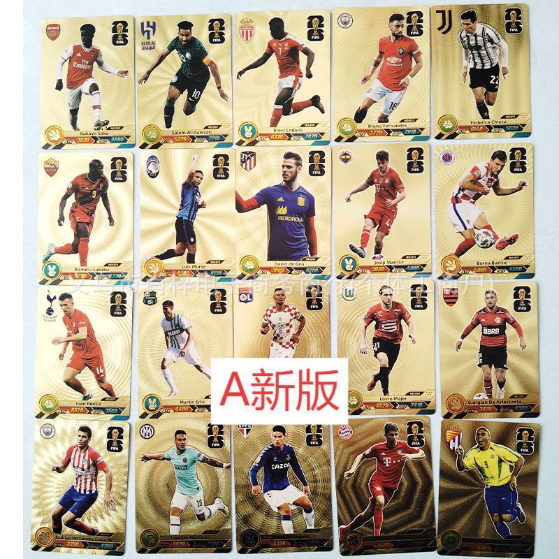 Tarjetas transfronterizas Europa League Tarjetas Estrellas de la Copa del Mundo Tarjetas Estrellas Periféricas Tarjetas de fútbol Inglés 55 Tarjetas de lámina de oro
