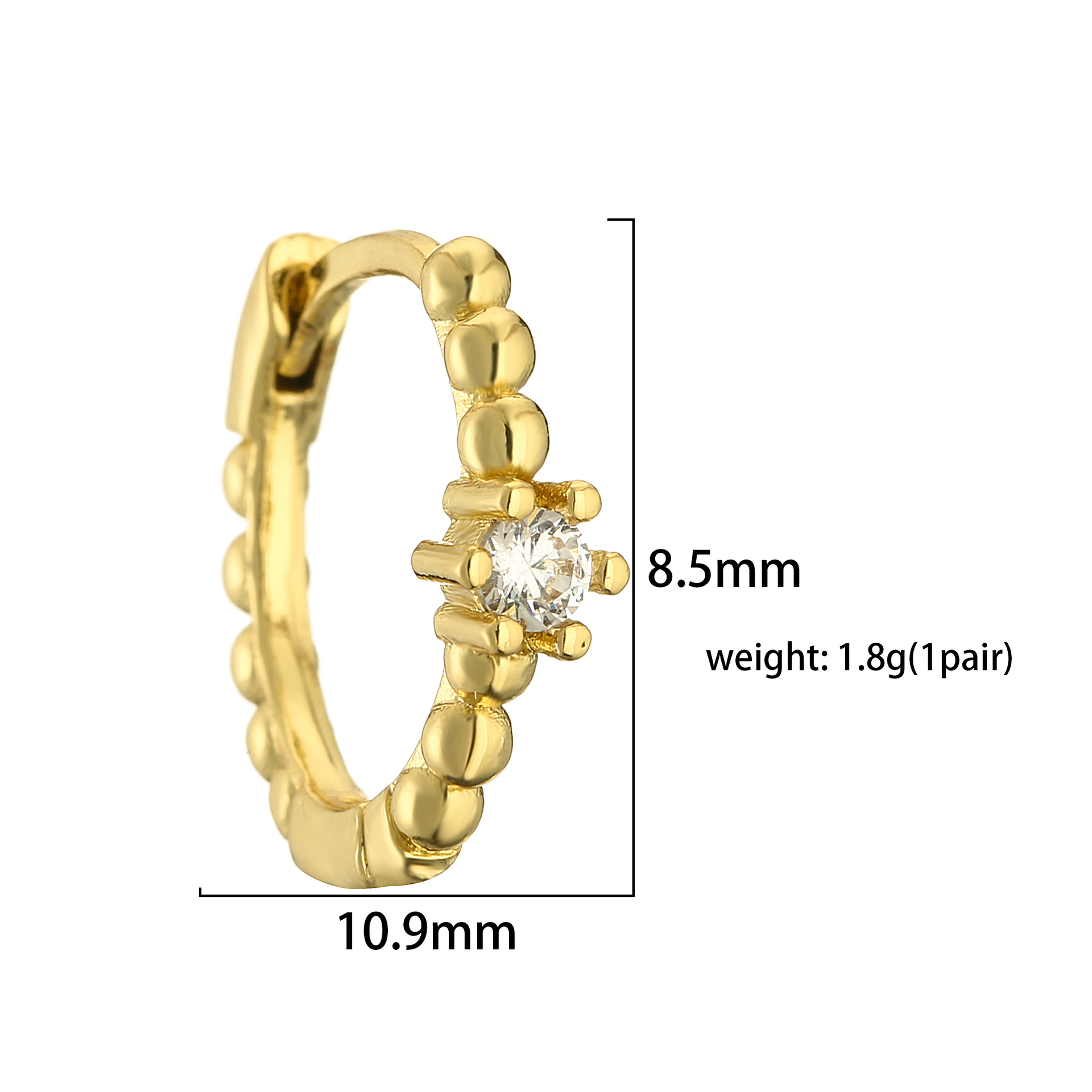 1 Pair Casual Simple Style Circle Plating Inlay Copper Zircon 18k Gold Plated Earrings display picture 5