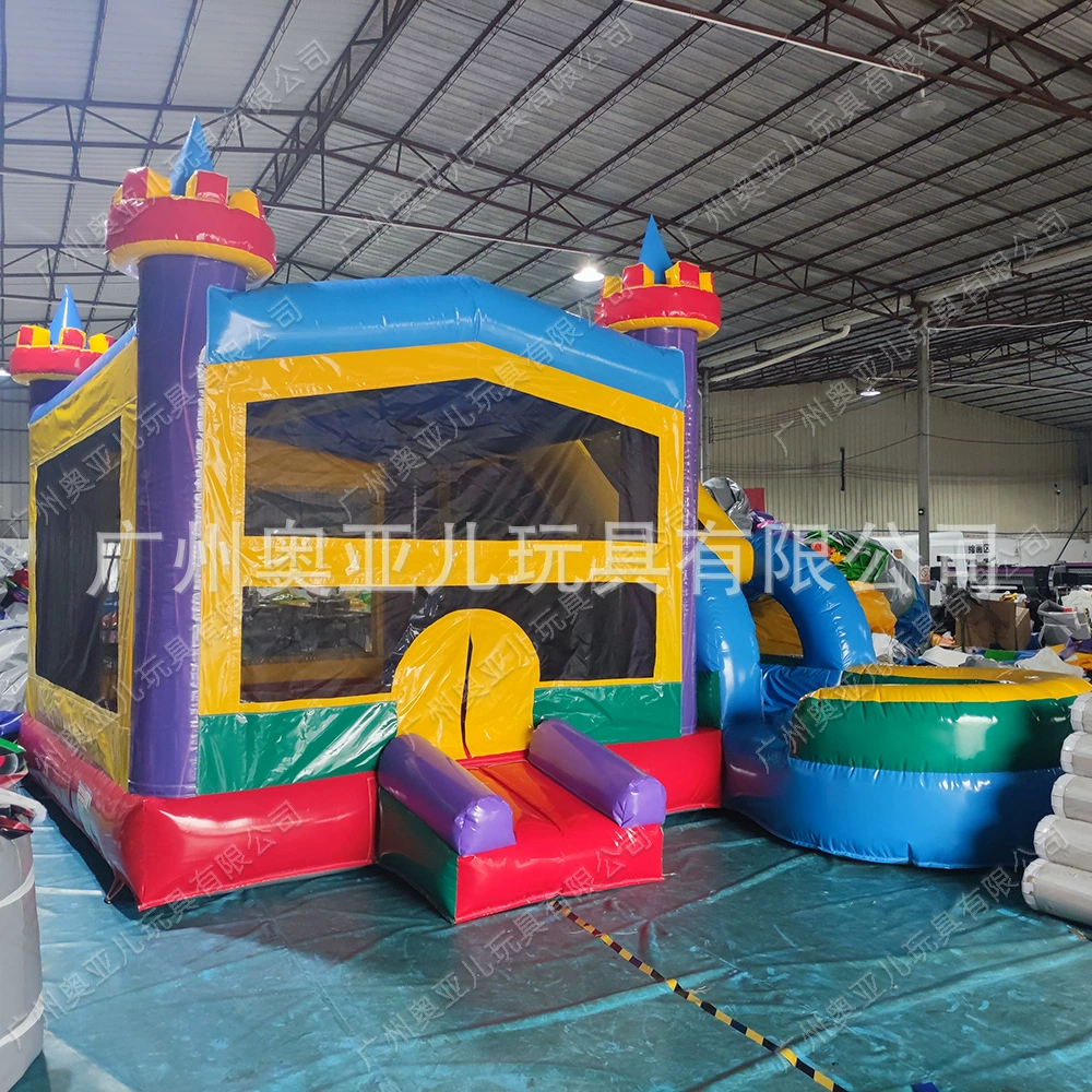 Коммерческий надувной замок из ПВХ, детский батут для домашнего использования, комбинация из горки и батута, развлекательное оборудование, производитель игрушек.