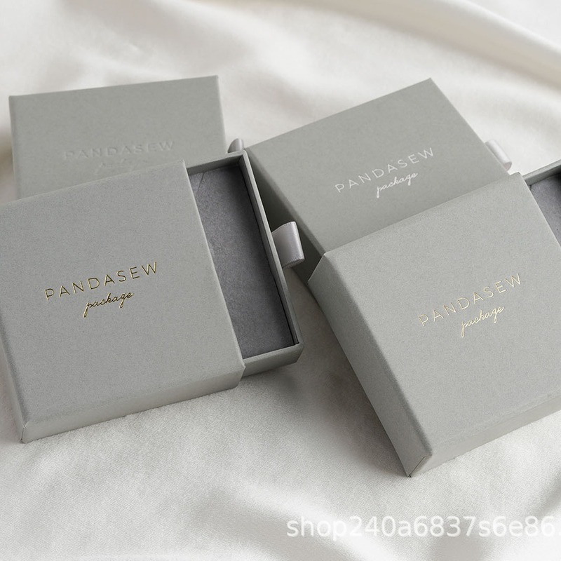 向陽花開xpandasewプリントロゴ白黒灰粉シンプルなジュエリーボックスアクセサリー引き出しボックスネックレス|undefined