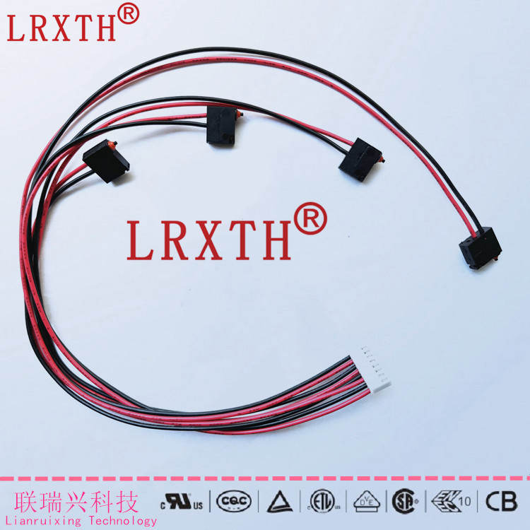 IP68防水开关1拖4联防水微动开关WF-B系列4组带线中微动防水开关