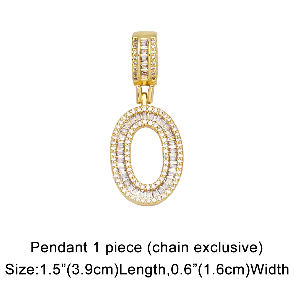 15g Weight 18K Gold Plated Plating Material Necklace Classification Wedding Occasion Copper Material Geometric, Letter Pattern Unisex Gender Fashion Style Fashion Zircon Letter Hip Hop Men's And Women's Copper Necklace 13